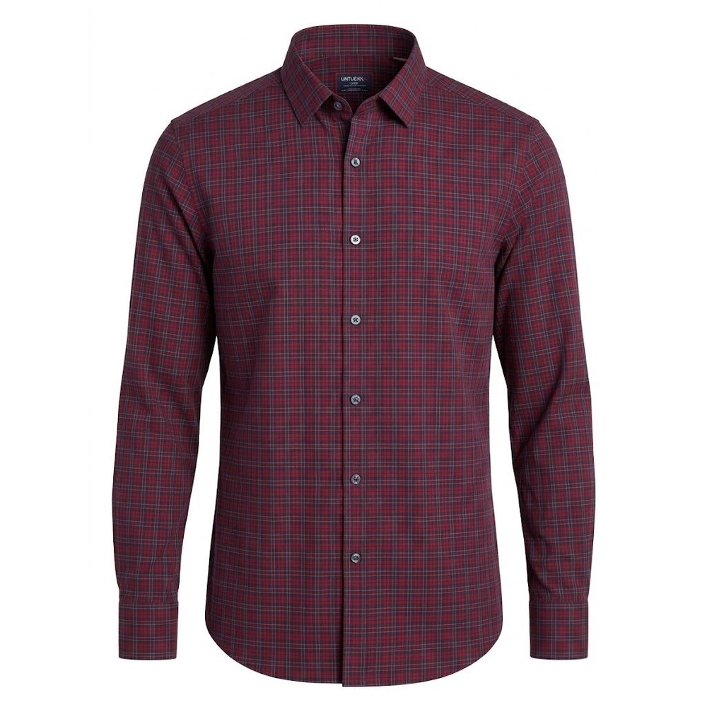 UNTUCKit Mens Large Red Plaid Wrinkle Free Regular Fit Button Down Shirt - CJ